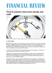 First page of AFR article Time To extract more from bonds and cash