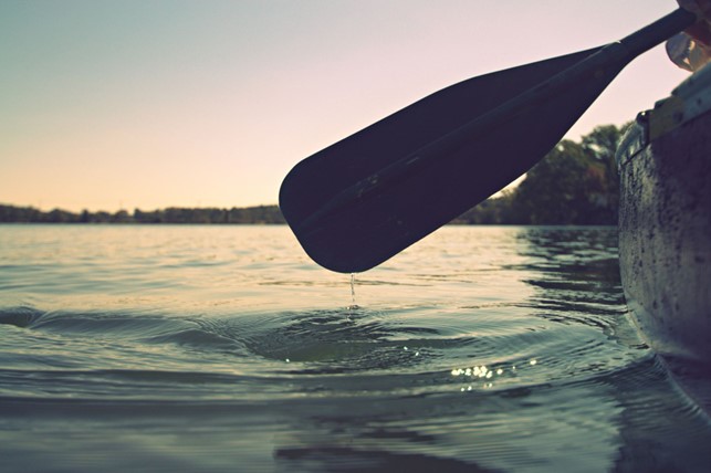 row boat in water